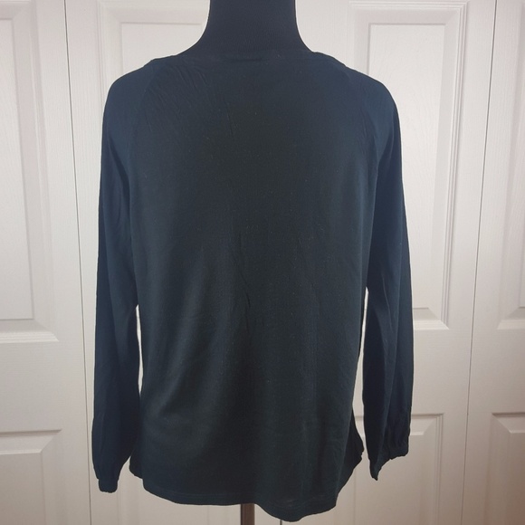 GAP Black Neck Tie Shirt Top Large - Picture 5 of 6